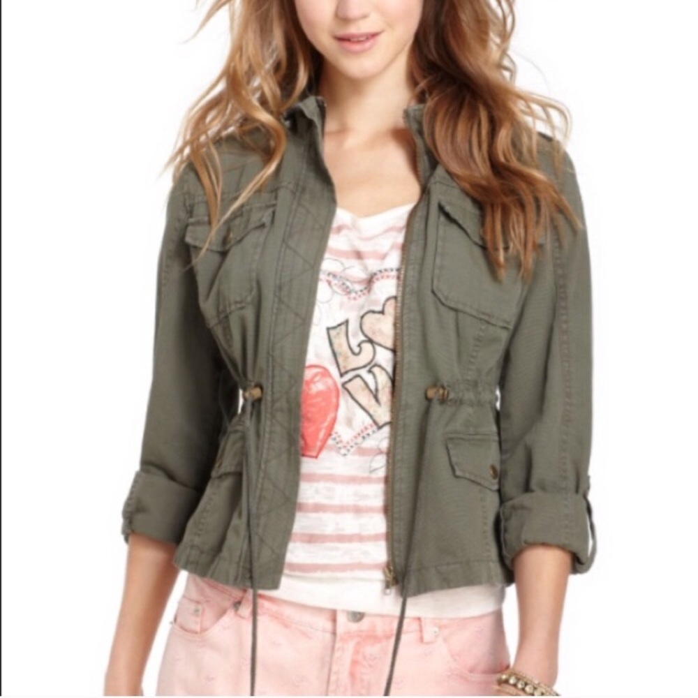 Army green utility cargo jacket